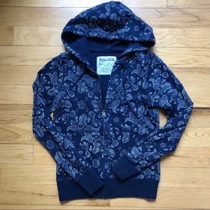 Lucky Brand Paisley Full Zip Hoodie